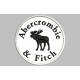 Parche Bordado ABERCROMBIE & FITCH (Bordado NEGRO / Fondo BLANCO)