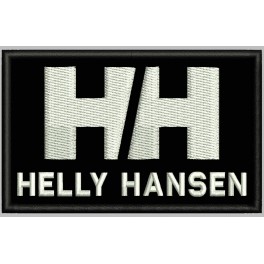 Parche Bordado HELLY HANSEN (Bordado BLANCO / Fondo NEGRO)