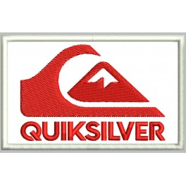 Parche Bordado QUICKSILVER (Bordado ROJO / Fondo BLANCO)
