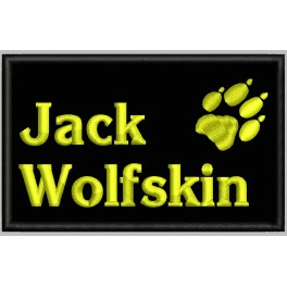 Parche Bordado JACK WOLFSKIN (Bordado AMARILLO / Fondo NEGRO)