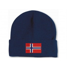 Gorro de Lana Bordado Bandera Noruega