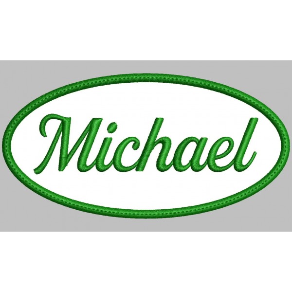 Parche Bordado Nombre (Borde Elipse) Personalizable