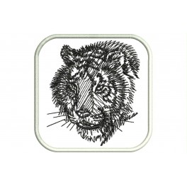 Parche Bordado TIGRE (con Velcro. 7 x 7 cm Cuadrado)